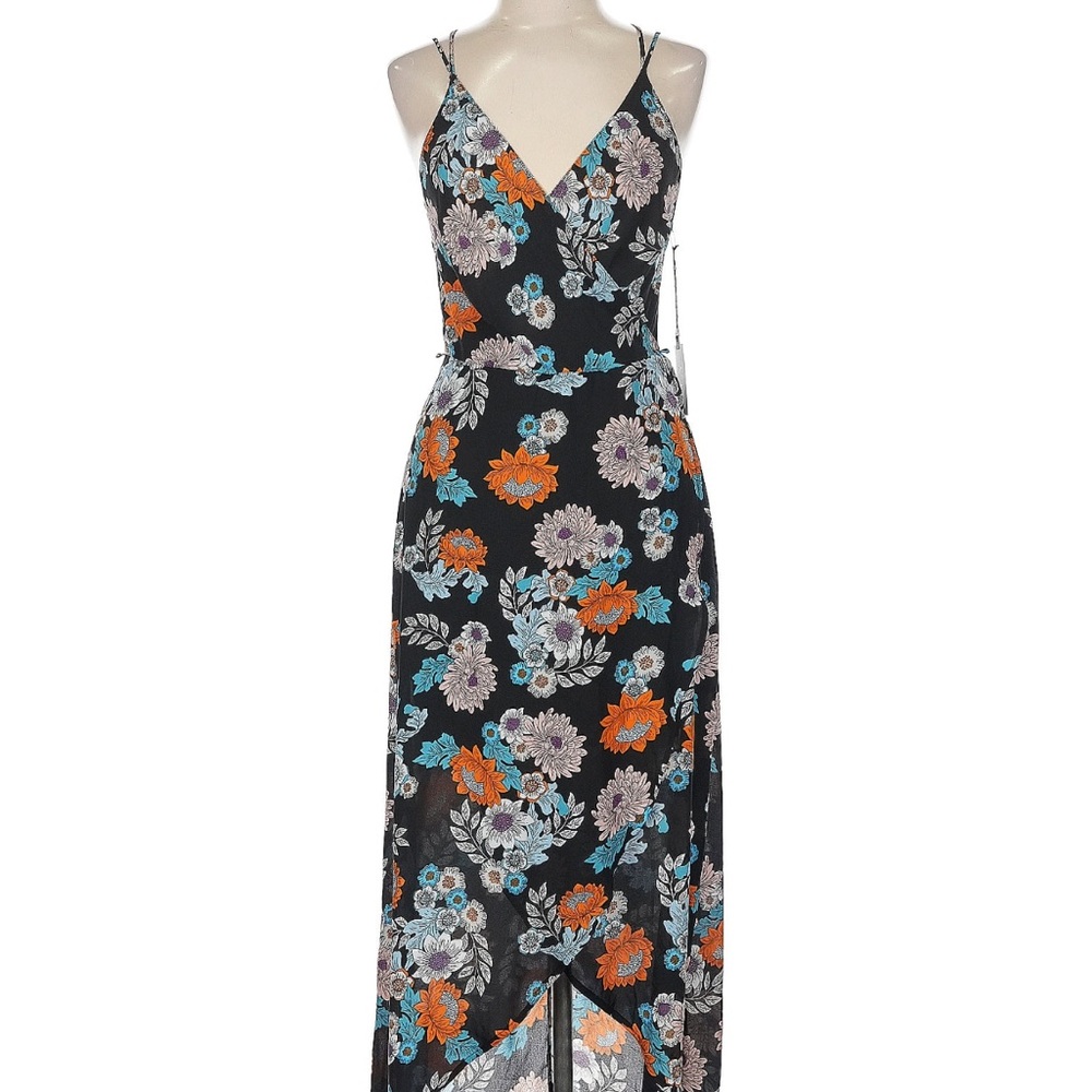 NWT ASTR the Label High Low Dress in Black and Orange